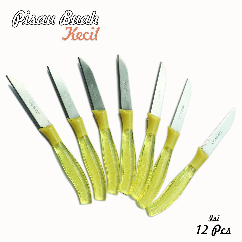 Pisau Ukir Buah Hias Stainless Steel isi 12 pcs - Random Color