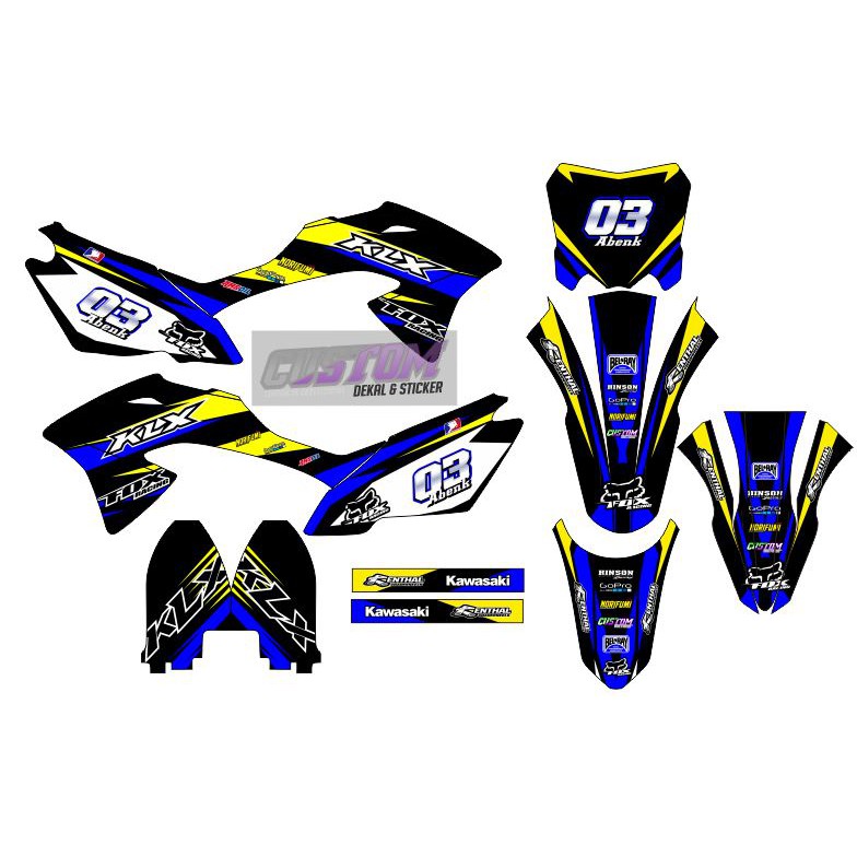 DEKAL DECAL KLX BF/ G STIKER STRIPING MOTOR BIRU