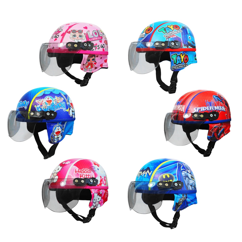 Helm Anak Balita Retro Kartun Trendy