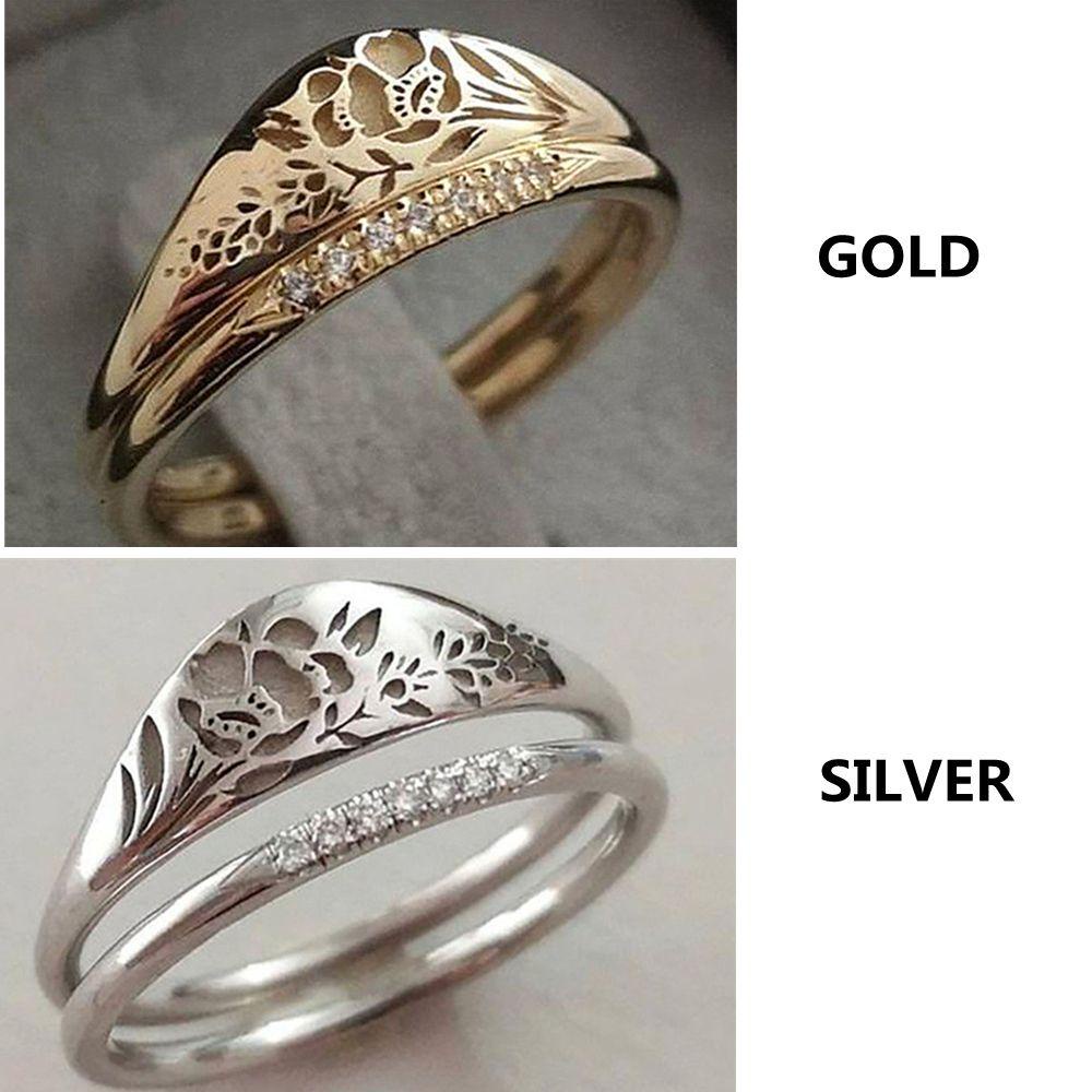 Cincin Bunga Solighter2021Hadiah Perhiasan Baru Size 6-10 Rangkap