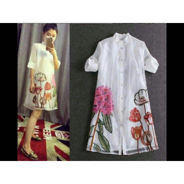 Tunik sanghai,tunik panjang putih, Stellashoppie