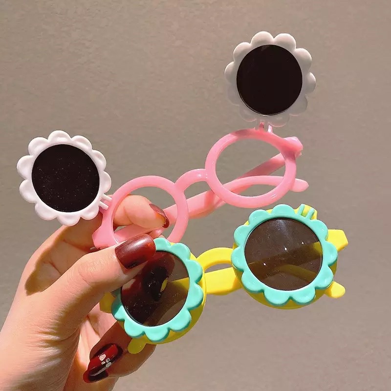 Kacamata Anak Gaya Fashion Sunglasses Baby Bayi Balita Kids Laki Laki Cowok Perempuan Cewek OOTD Fashion Anak Aksesoris Anak Kacamata Bunga Matahari