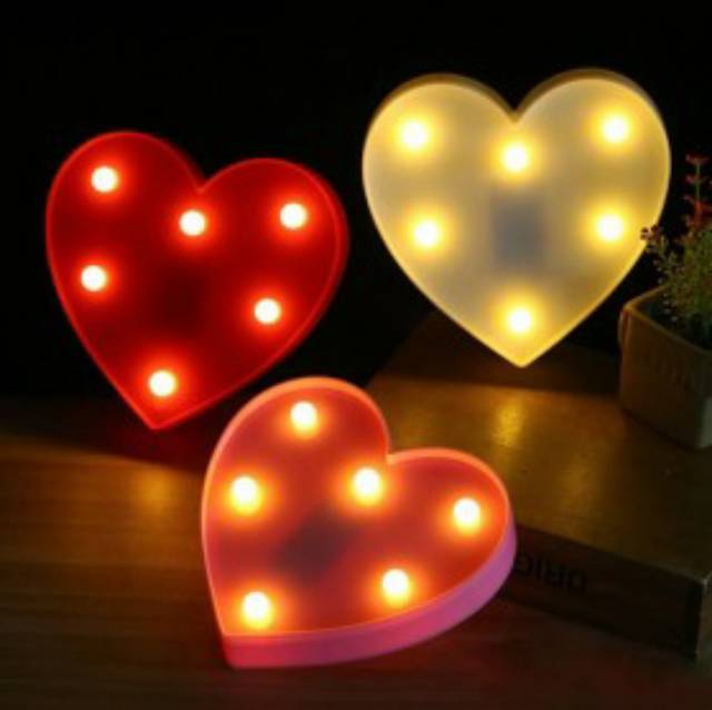 Hapeisy Lampu Dekorasi Marquee LED 3D Romantic Model Heart - M10 - Red