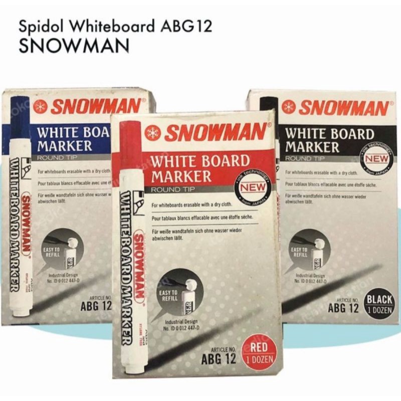 [per PCS] Spidol SNOWMAN ABG12 whiteboard