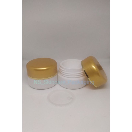 Pot cream 12,5gr gold - putih list gold / pot krim 12,5 GR / pot kosmetik