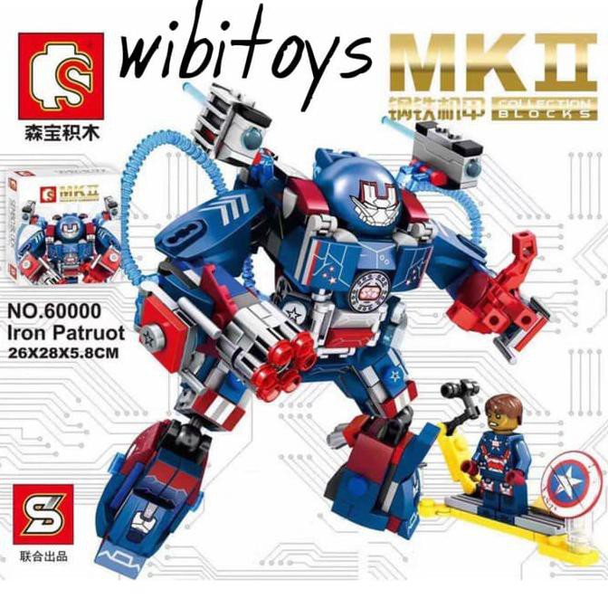 READY LEGO 11002☻ BRICK HULKBUSTER IRONMAN PATRIOT MK 2 AVENGERS LEGO MK2 SEMBO 60000 MURAH