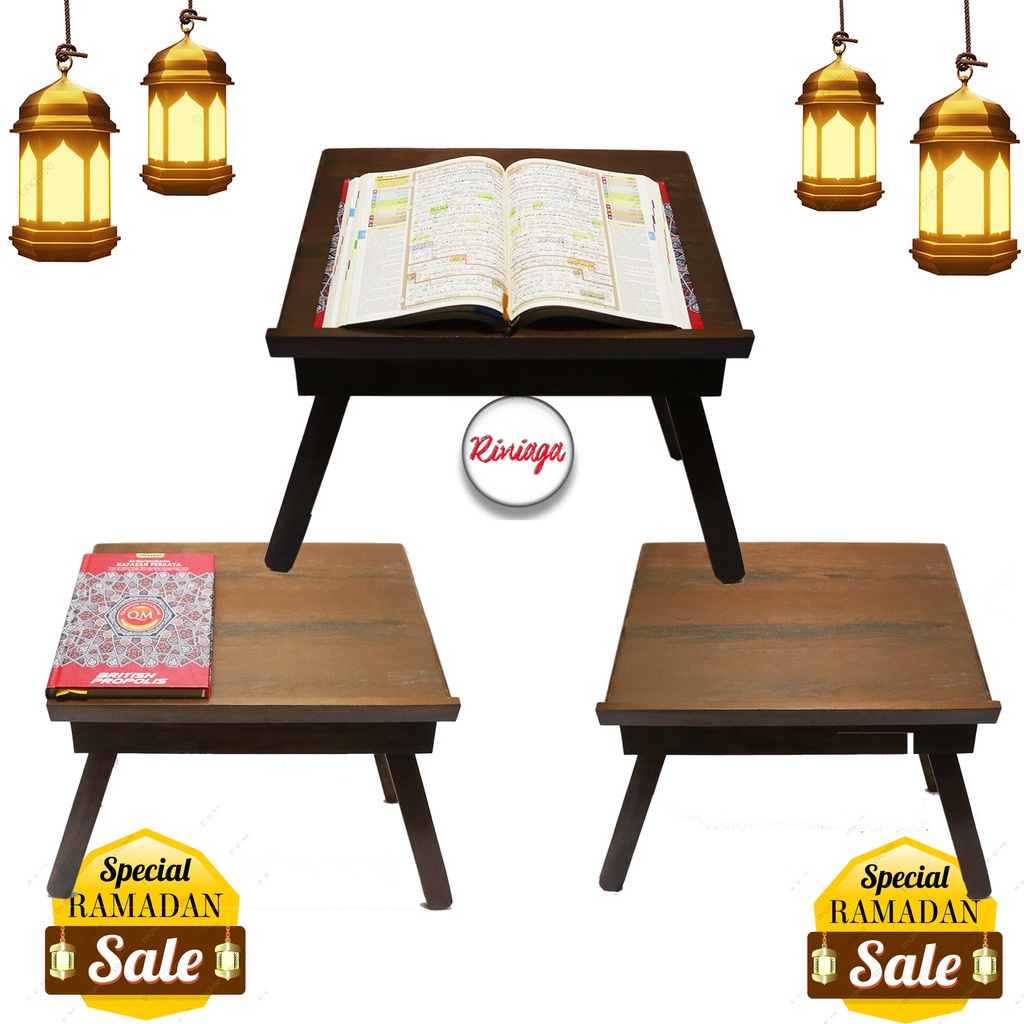 Paket Ramadhan - Rekal Plus Al Quran Rekal Papan Miring Meja Lesehan Mengaji untuk Membaca Al Quran 