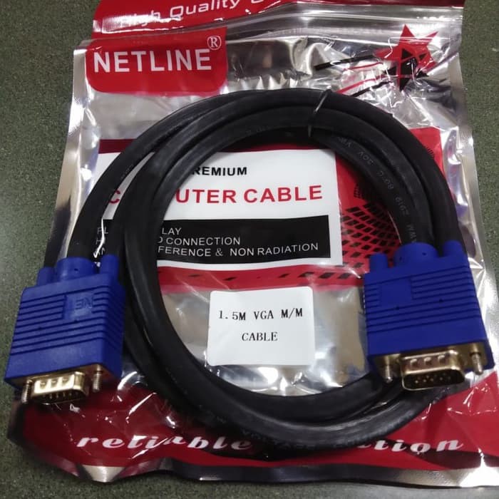 Kabel VGA 1.5 Meter  / 3 Meter / 5 Meter HQ NETLINE male male