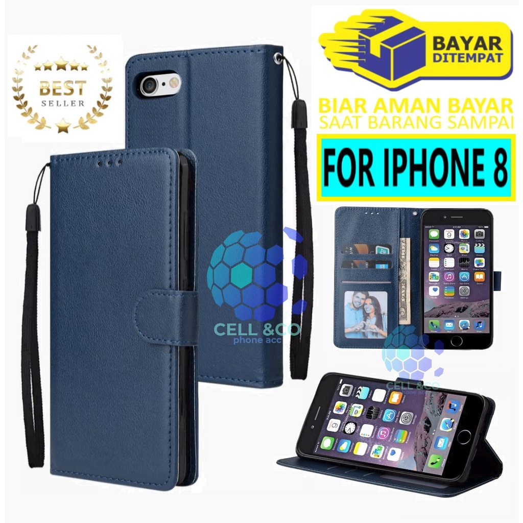 Flip cover IPHONE 8 Flip case buka tutup kesing hp casing hp flip case leather wallet