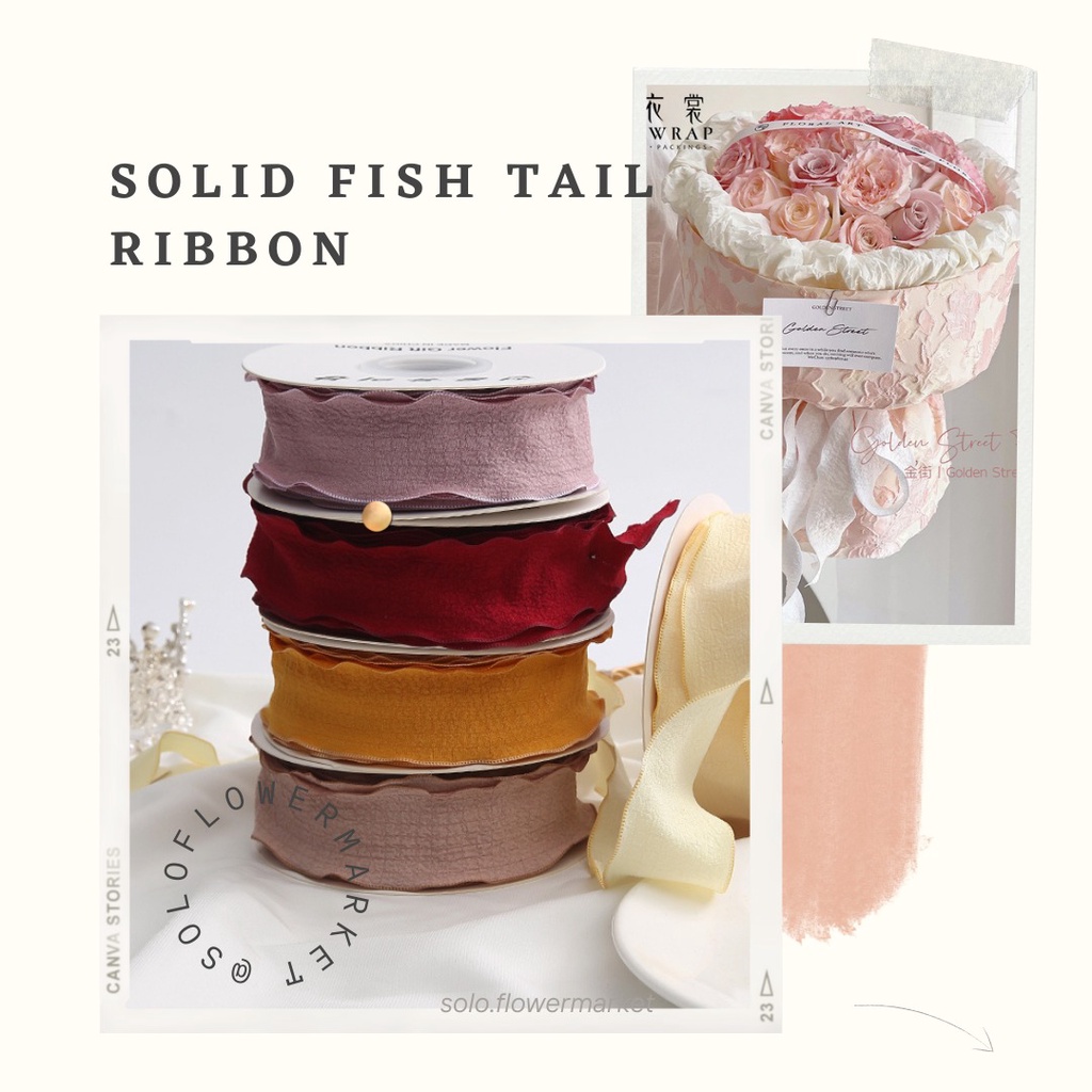 

PITA SOLID FISH TAIL LIST WAVE KOREAN RIBBON ORGANZA GAUZE PITA GELOMBANG AESTHETIC PREMIUM RIBBON BUKET TERMURAH