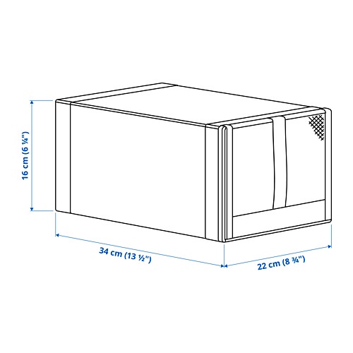 5KUBB Kotak sepatu isi 4 pcs, putih / abu , 22x34x16 cm