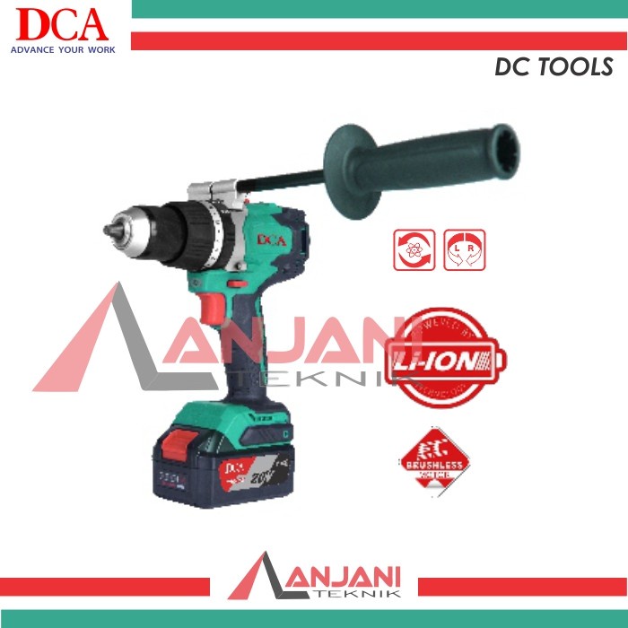MESIN BOR BATERAI DCA ADJZ03-13 mm CORDLESS BRUSHLESS DRILL 13mm 20v