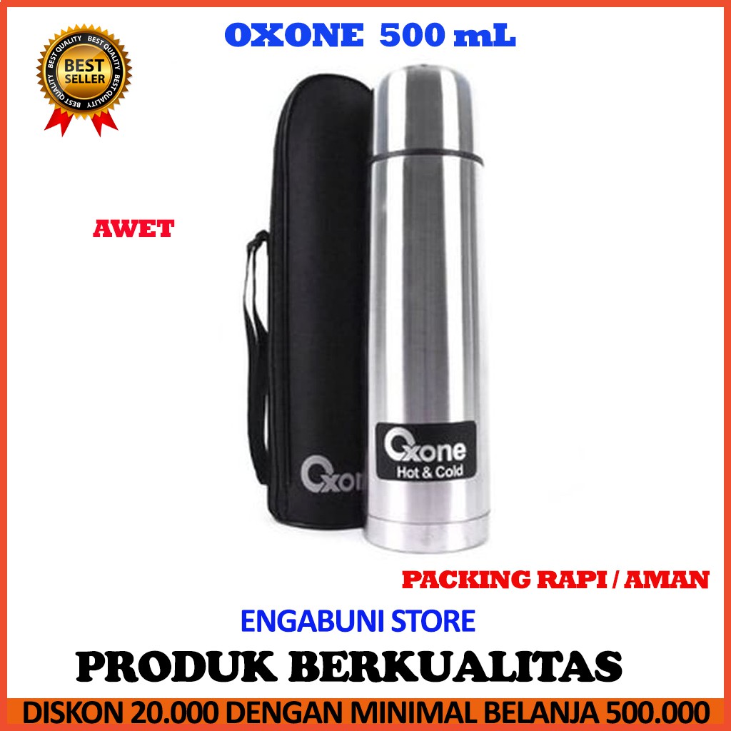 Termos air panas OXONE Termos Stainless 500mL - OX-500 - Abu-abu A1B5 Kapasitas 500mL terbaru