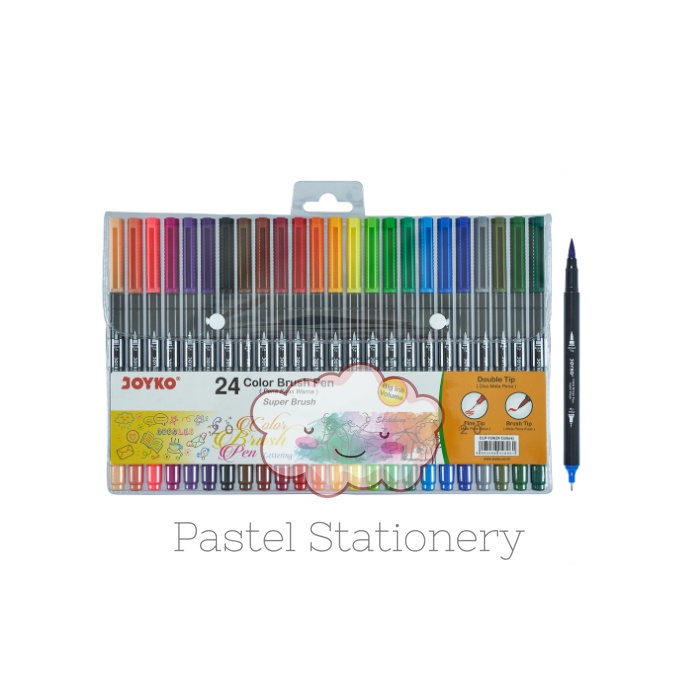 

Color Brush Pen Joyko 24 Colors CLP-13A Pena Spidol Kuas Warna Murah