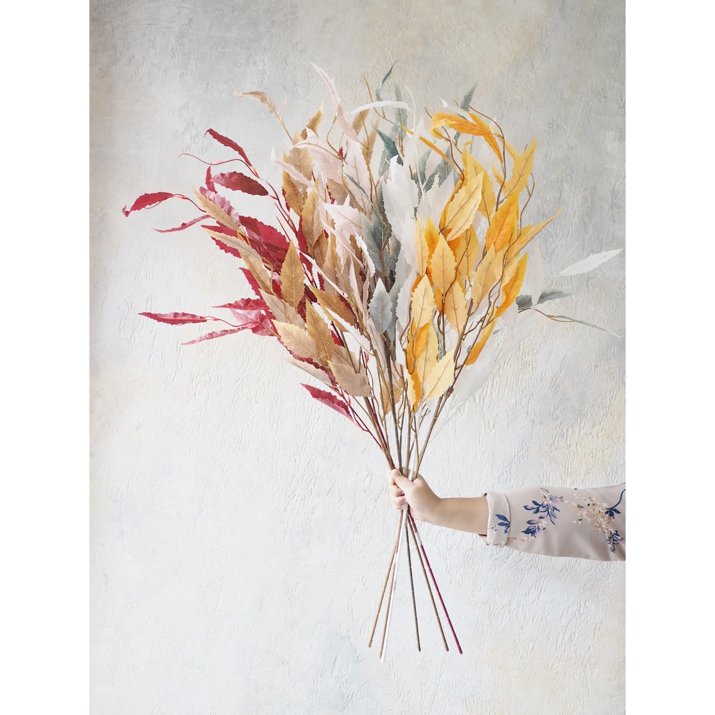 Daun Artificial Daun Mawar Lancip Warna (D22002)