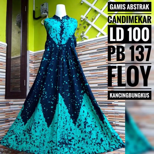 Gamis Candimekar Batik Pelangi Abstrak Malam