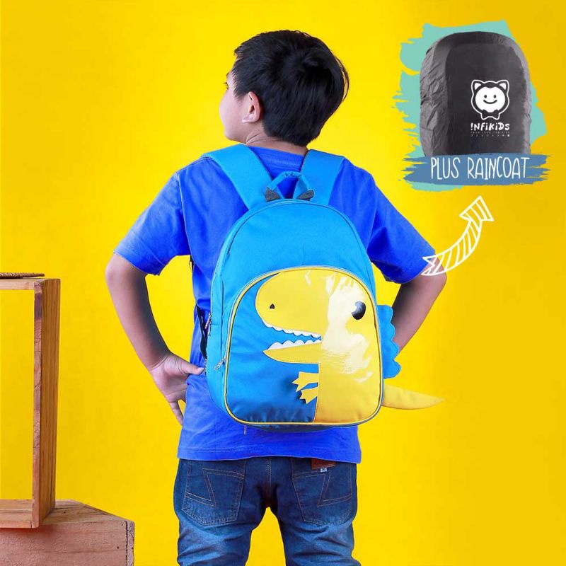 ORIGINAL INFIKIDS Tas Ransel Anak Laki Laki Sekolah Paud TK SD Model Lucu import Karakter Dinosaurus Bag Backpack Ukuran Besar Motif Cartoon Cute Terbaru Waterproof Original Ukuran Besar Harga Murah Berkualitas Bisa COD