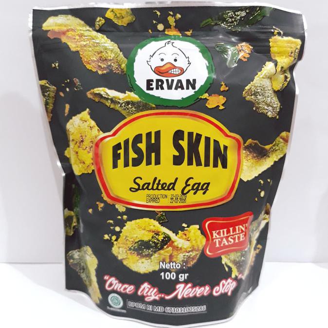 

Dijual Ervan Fish Skin Salted Egg 100Gr / Snack Kulit Ikan Telur Asin Terlaris