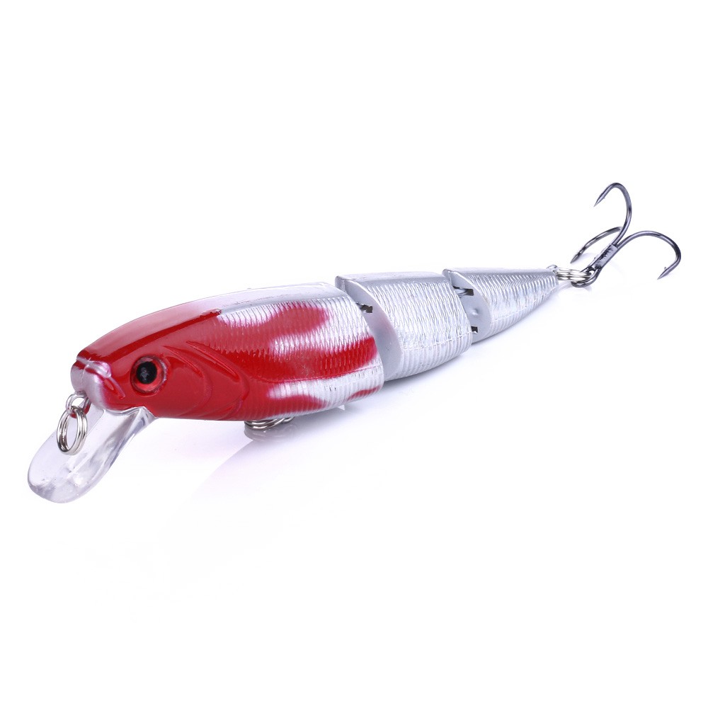 Hengjia 1Pcs 10.5cm/14g Umpan Pancing Ikan Minnow 3 Bagian Dengan Kail Treble Fishing Lure Bait