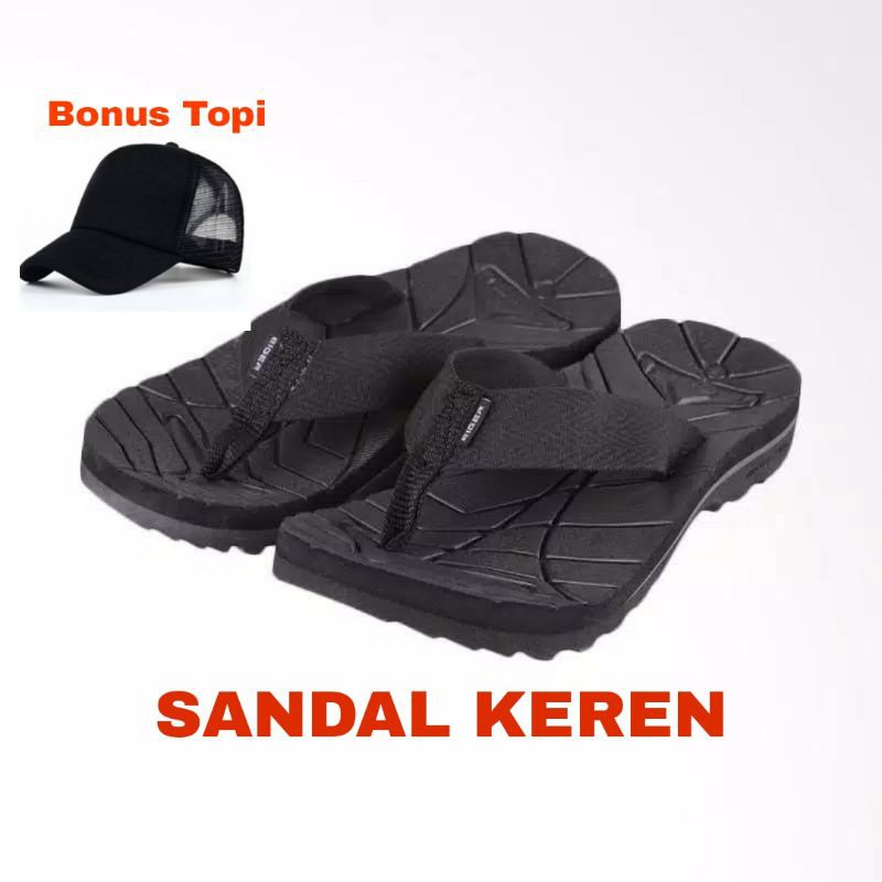 Sandal gunung warna hitam polos