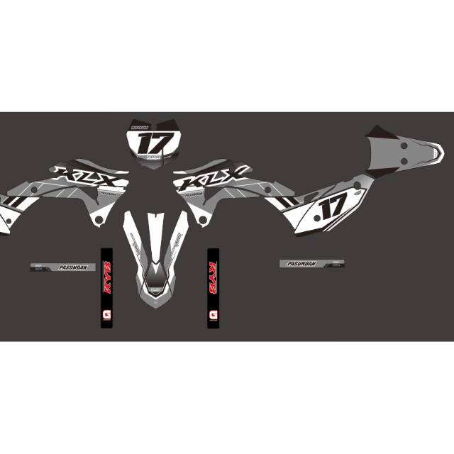 Decal motor klx gordon laminasi glosy 100 mc super glosy