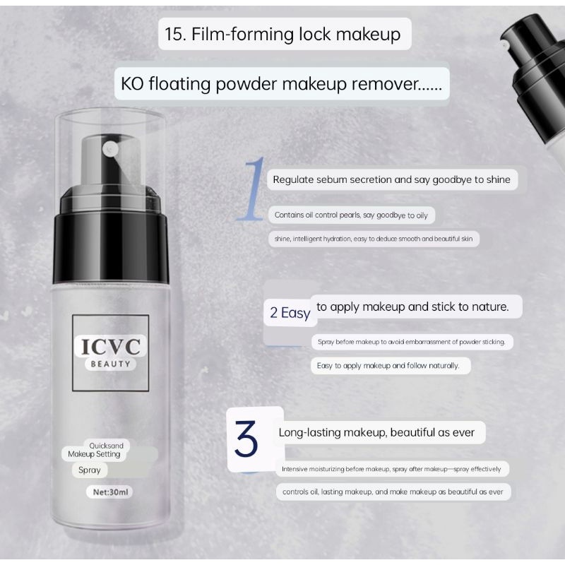 HOPE STORE - ICVC Makeup setting spray gliter import bottle - Spray Makeup Tahan Lama dan glowing