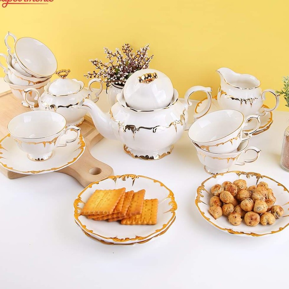 Tea Set Keramik Capodimonte 17 pcs TANPA NAMPAN