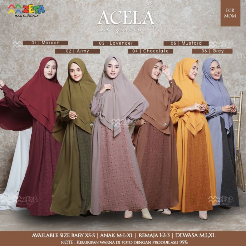 Gamis  Dewasa Acela Series by Zeta Outfit (TANPA HIJAB)