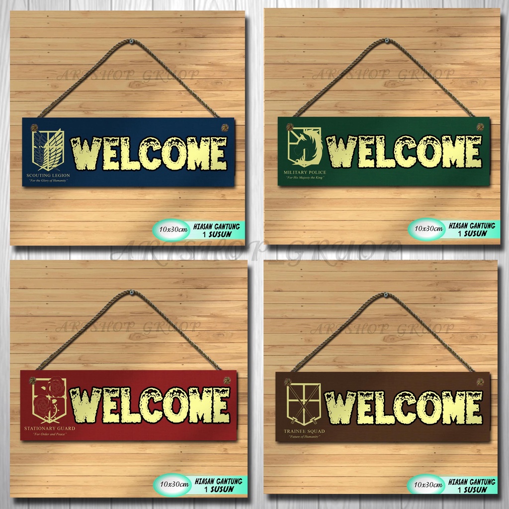 Hiasan dinding pintu pajangan pintu ANIME ATTACK ON TITAN shabby walldecor poster kayu walldecor