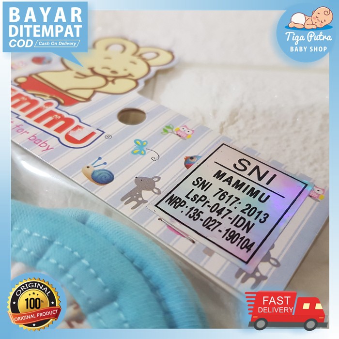 Mamimu set Sarung Tangan &amp; Kaos Kaki Karet Bayi/Baby Motif (0-3M)| Perlengkapan Bayi Baru Lahir