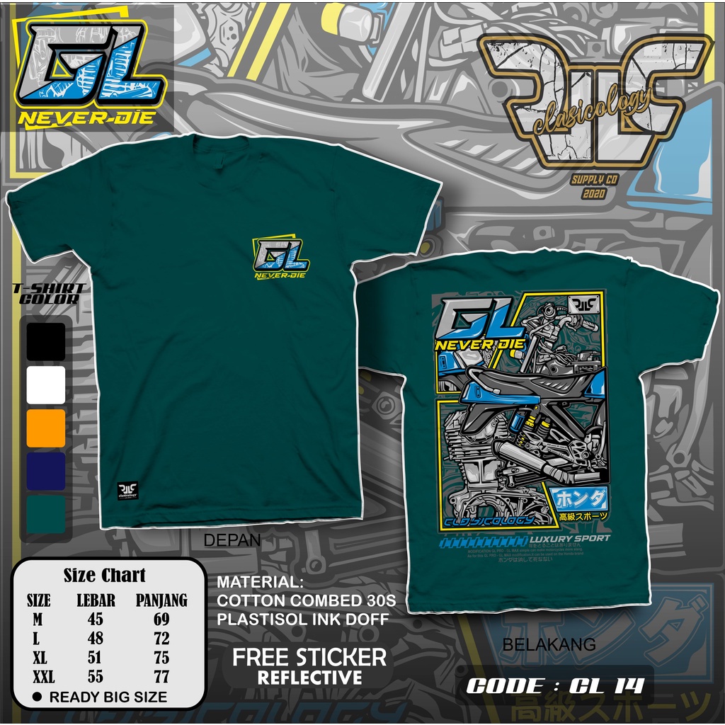 kaos cb kaos honda klasik kaos honda gl100 CL14