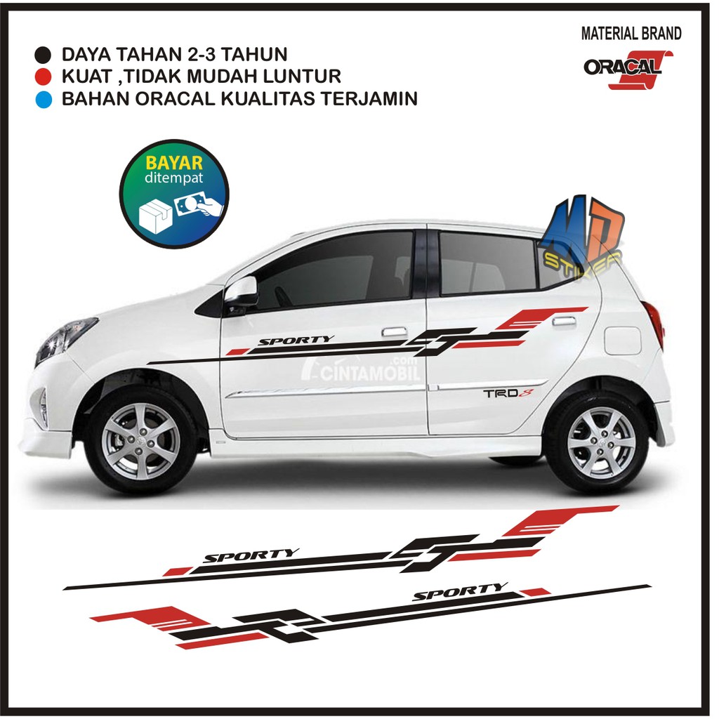 Stiker Sticker Cutting Mobil Lis Variasi Body Samping Agya Ayla Brio Jazz Yaris March Swift Terbaru Shopee Indonesia