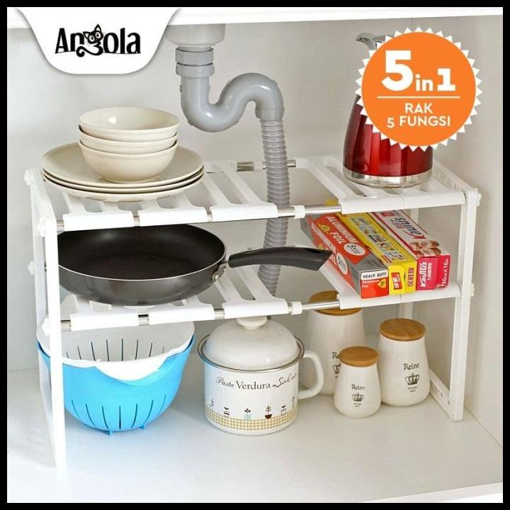 Angola E14 Rak Panci Bawah Wastafel Kitchen Rak Dapur Tempat Bumbu