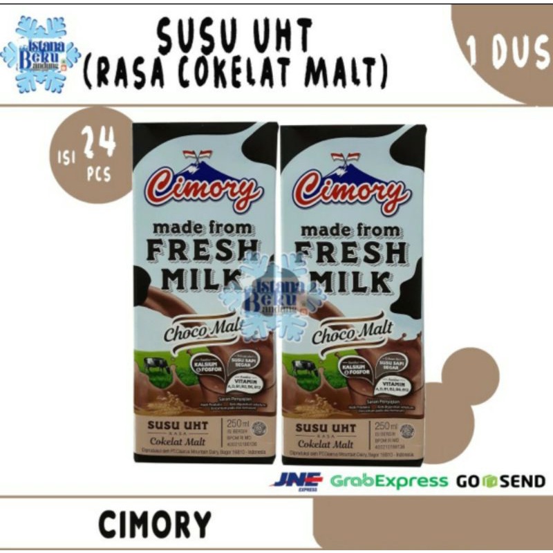 

Cimory Susu UHT Choco Malt 250ml (1 Dus = 24 Pcs)