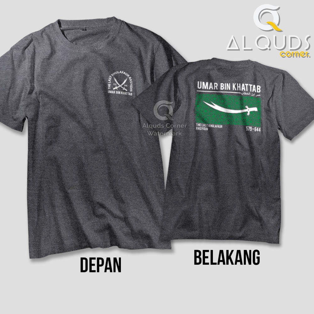 Kaos Dakwah Islami UMAR BIN KHATTAB Last Khulafaur Rasyidin / Baju Distro Santri Tokoh Muslim / 5991-1