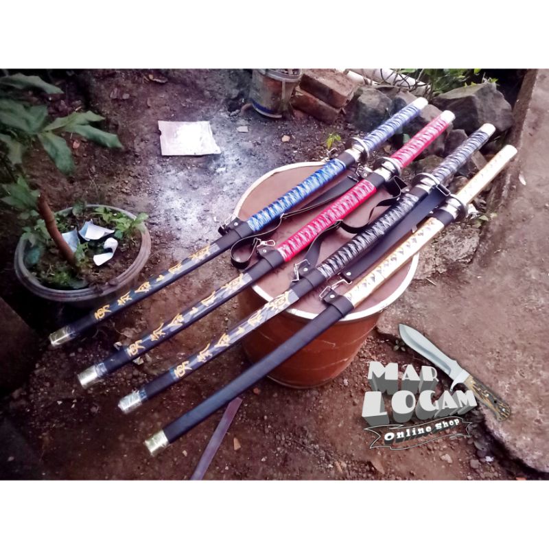 PLUS SABUK SELENDANG!!! Khunto kanji jepang custom model WD (walkin dead) katana varian warna samurai murah dijamin