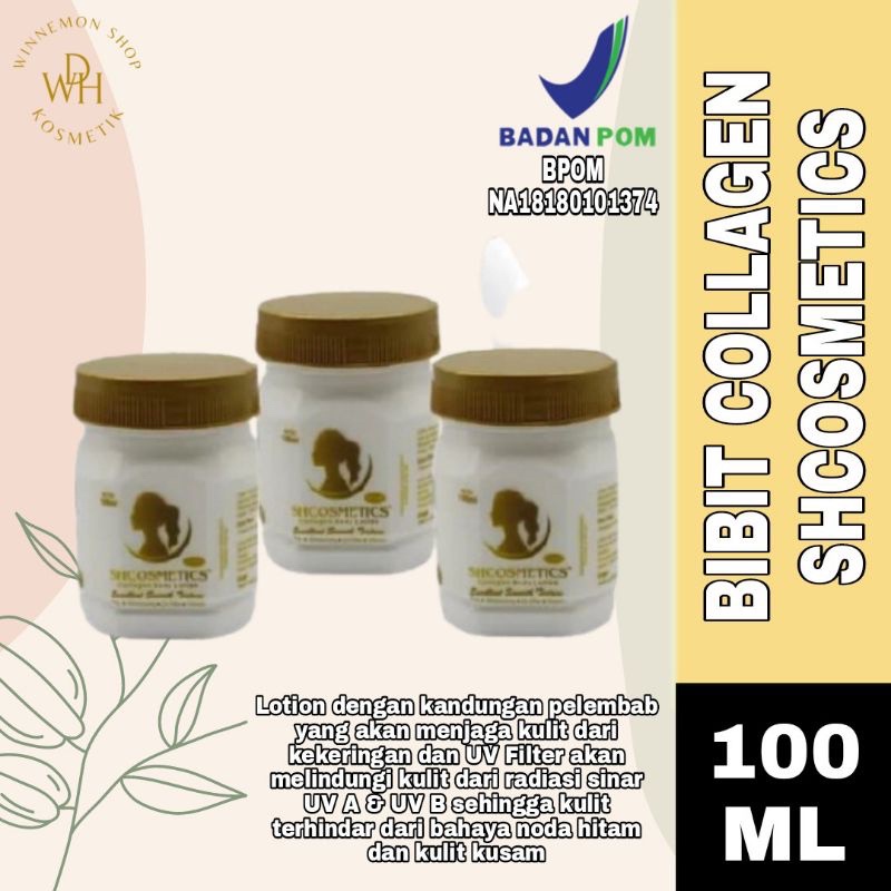 BIBIT COLLAGEN SH COSMETICS BPOM ORIGINAL / lotion pemutih badan / bibit pemutih badan