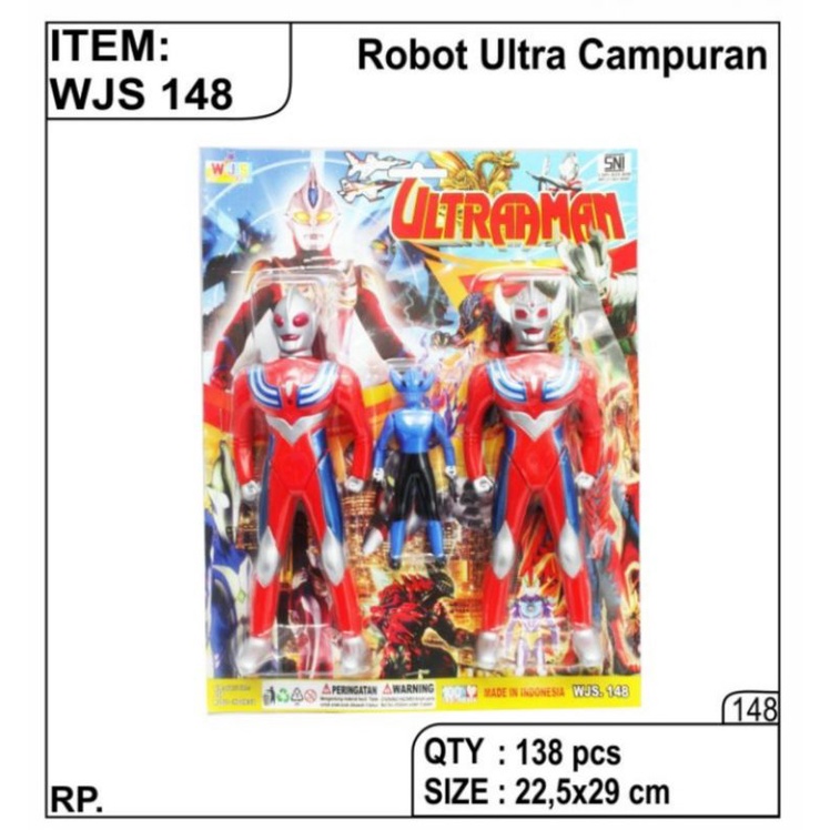 WJS 148 - Mainan Robot Ultraman Ultramen isi 2 PC dan 1 anak WJS148