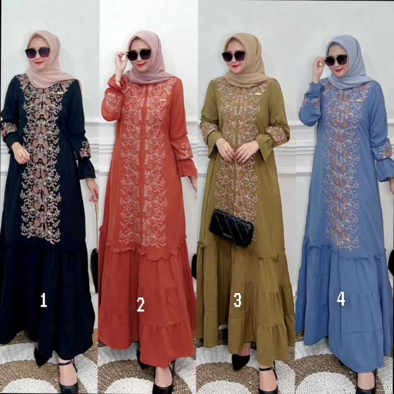 Syarmila gamis Maroko bordir ORI Art Fashion