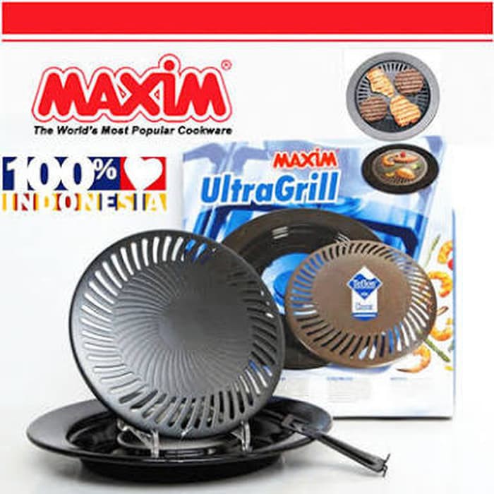 Wajan Panggangan Maxim Ultra Grill Alat Daging Ayam Sapi Sosir Bakar Maspion 25cm Hitam | YAKINIKU