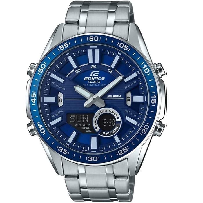 Casio Edifice EFV-C100D-2AVDF Jam Tangan Analog-Digital Pria Biru 46.6mm