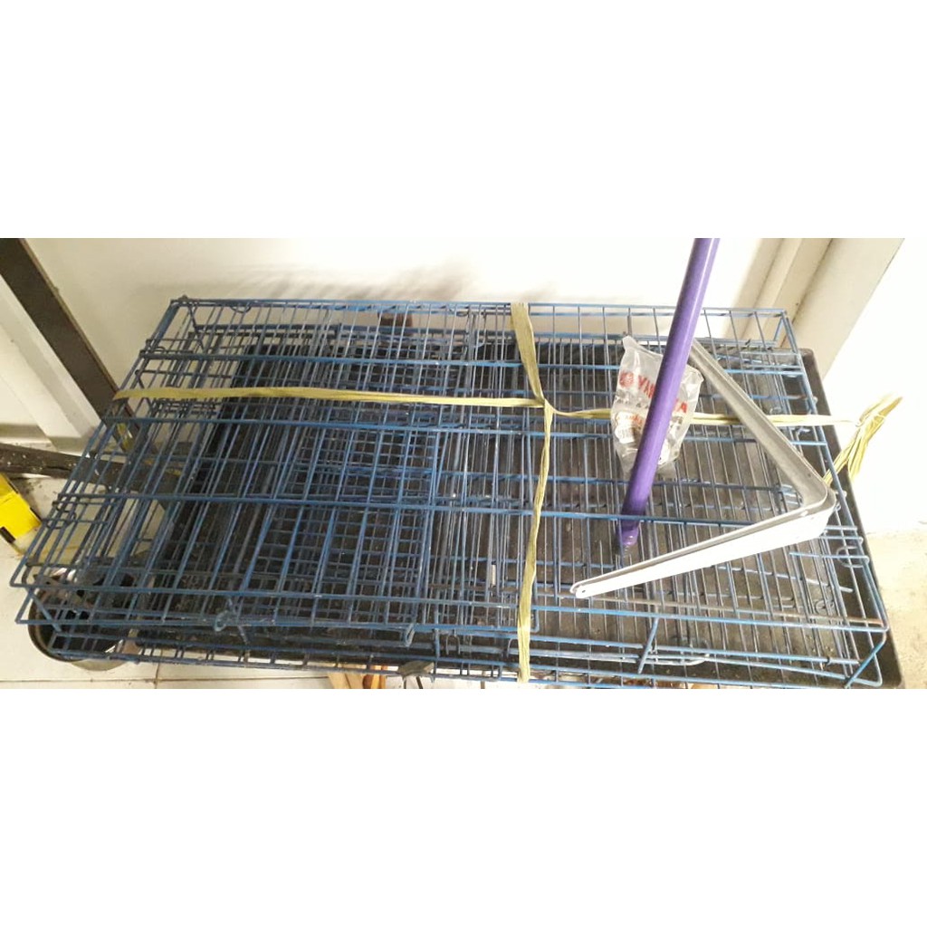 Kandang lipat kucing anjing kelinci murah besi kuat anti-karat mudah ukuran L (Besar & Bekas)