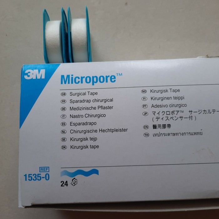 Micropore 3M 1/2 Inch Plester Luka 1/2inch Micropore Tape 0,5 Inch Plester Medis 0.5Inch 1/2in 0,5in