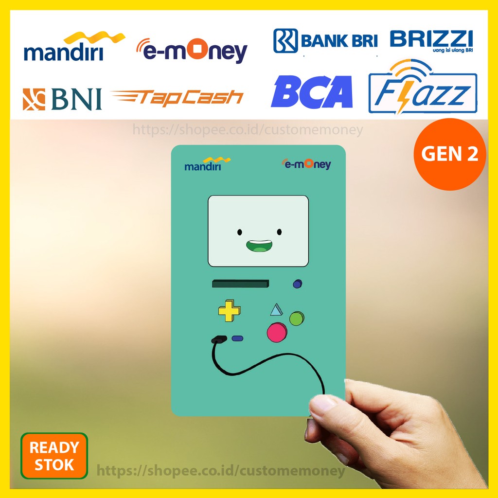Emoney BMO Adventure Time Anime 128 Etoll E-Money Mandiri Flazz GEN 2 BNI Tapcash BRI Brizzi 1 SISI