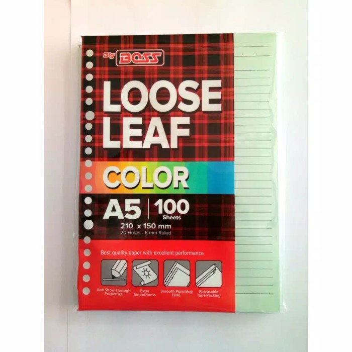 

Produk Isi Binder Berwarna A5 100 Lembar Sale!!!