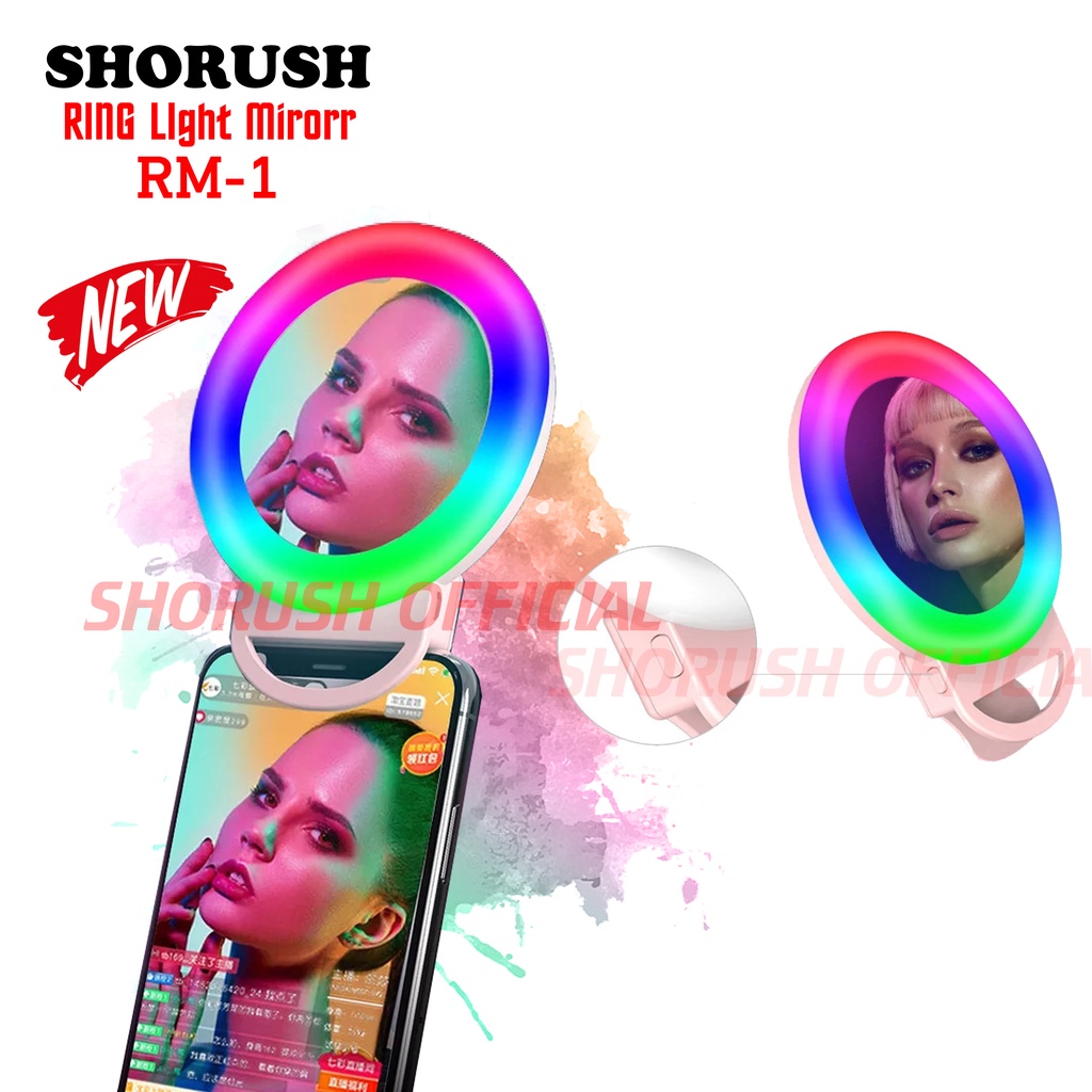 Shorush RM-1 Ring light Mirorr Selfie For Smartphone HP Laptop PC Zoom