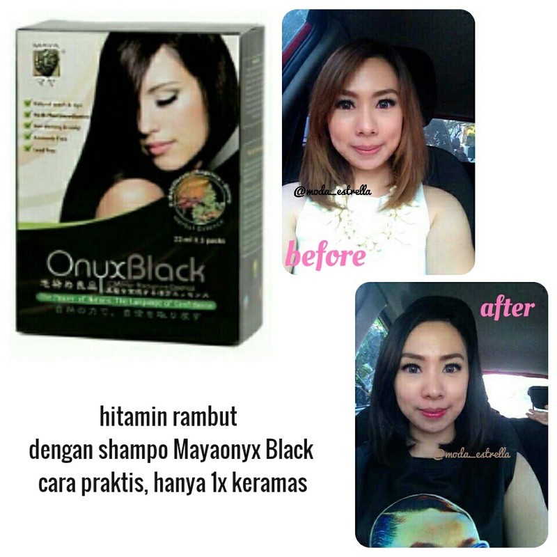 SHAMPO WARNA HITAM / SHAMPO MAYA ONYX BLACK COLOUR / SHAMPO WARNA HERBAL / MAYAONYX / BUBBLE HAIR COLOUR / MAYAONIX PEWARNA RAMBUT COKLAT UBAN