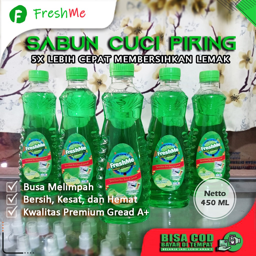 [COD] Sabun Cuci Piring Ekstrak Jeruk Nipis Murah, Bersih, Kesat, dan Anti Kuman 450ml