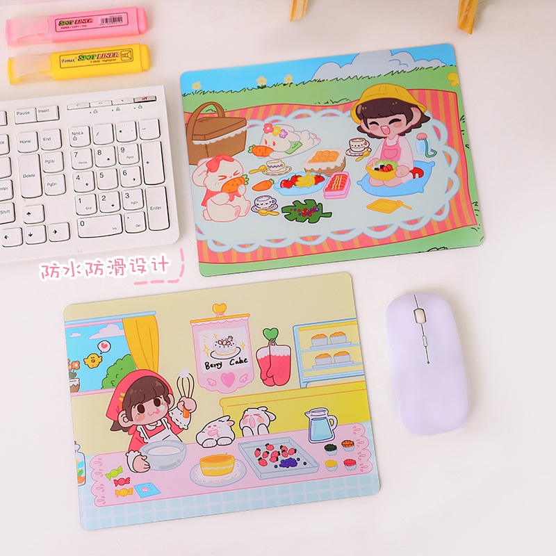 Kawaii Pink Sky Moon Star Anti Slip Mouse Pad