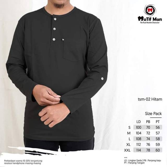 T shirt Man Mutif lengan panjang